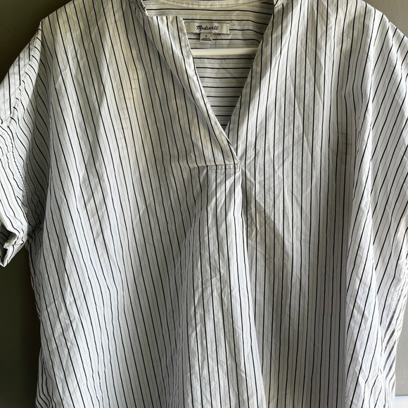 Madewell Striped Short Sleeve Button Back Popover Shirt, Women's Small - Picture 4 of 7